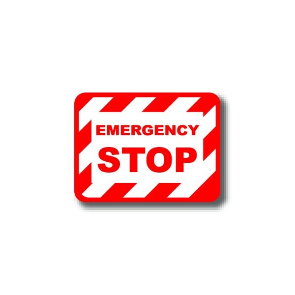 Ergomat 12in x 9in RECTANGLE SIGNS - Emergency Stop DSV-SIGN 108 #0361 -UEN - main